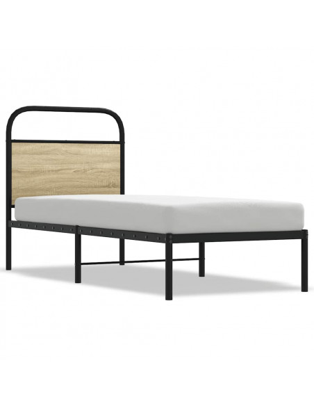 Testiera Rovere Sonoma 75 cm in Acciaio e Legno Multistrato