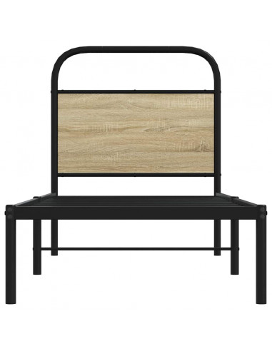 Testiera Rovere Sonoma 75 cm in Acciaio e Legno Multistrato