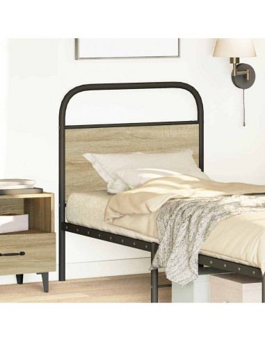 Testiera Rovere Sonoma 80 cm in Acciaio e Legno Multistrato