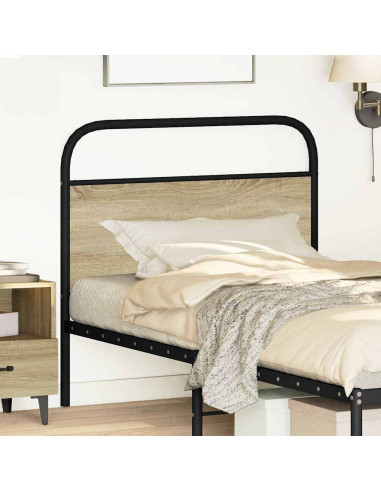 Testiera Rovere Sonoma 90 cm in Acciaio e Legno Multistrato