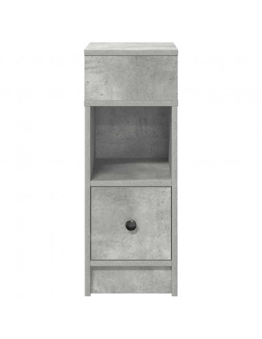 Comodini 2 pz con Cassetto Grigio Cemento 25x31x66 cm