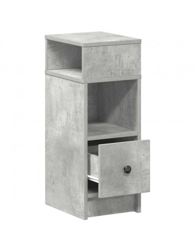 Comodini 2 pz con Cassetto Grigio Cemento 25x31x66 cm