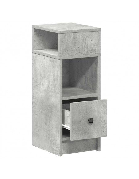 Comodini 2 pz con Cassetto Grigio Cemento 25x31x66 cm