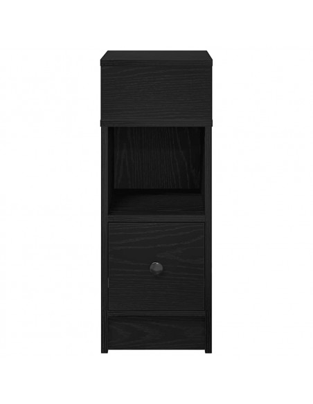 Comodini 2 pz con Cassetto Neri 25x31x66 cm