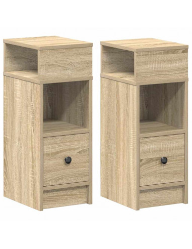 Comodini 2 pz con Cassetto Rovere Sonoma 25x31x66 cm