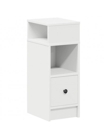Comodino con Cassetto Bianco 25x31x66 cm