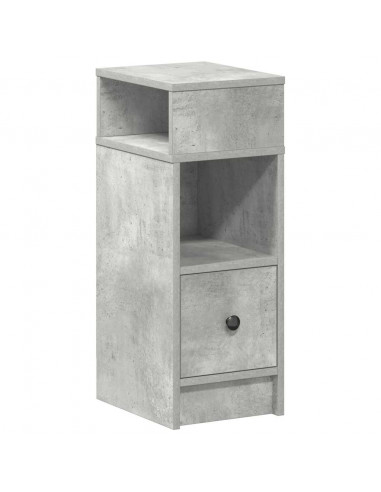 Comodino con Cassetto Grigio Cemento 25x31x66 cm