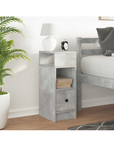 Comodino con Cassetto Grigio Cemento 25x31x66 cm