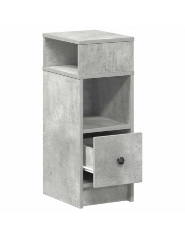 Comodino con Cassetto Grigio Cemento 25x31x66 cm