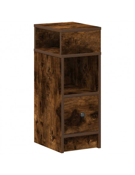 Comodino con Cassetto Rovere Fumo 25x31x66 cm