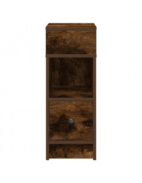Comodino con Cassetto Rovere Fumo 25x31x66 cm