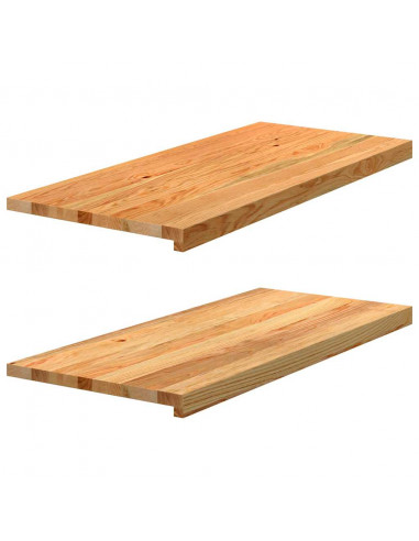 Davanzali 2 pz Marrone Chiaro 90x40x2 cm Legno Massello Rovere