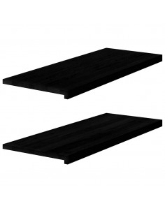 Davanzali 2 pz Marrone Scuro 100x40x2 cm Legno Massello Rovere 2