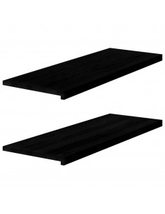 Davanzali 2 pz Marrone Scuro 110x40x2 cm Legno Massello Rovere 2