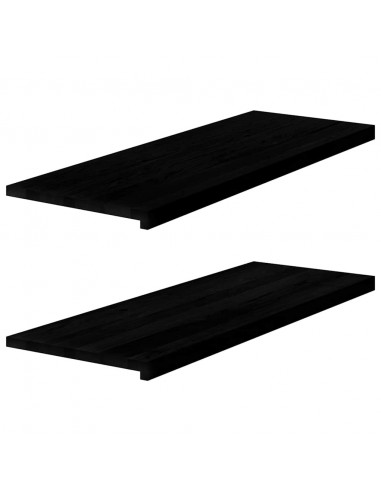 Davanzali 2 pz Marrone Scuro 110x40x2 cm Legno Massello Rovere