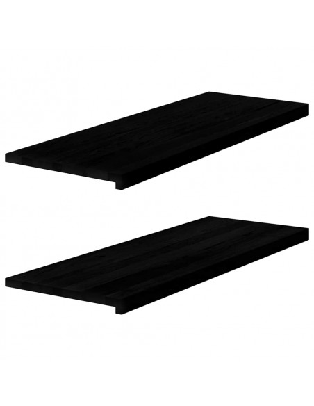 Davanzali 2 pz Marrone Scuro 110x40x2 cm Legno Massello Rovere