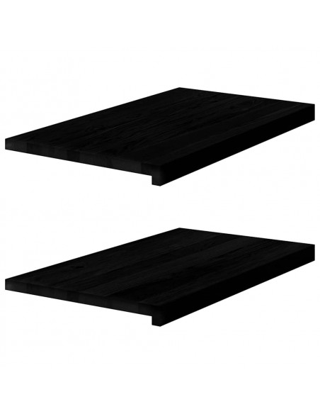 Davanzali 2 pz Marrone Scuro 70x40x2 cm Legno Massello Rovere