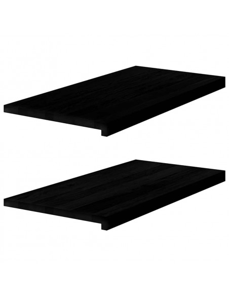 Davanzali 2 pz Marrone Scuro 80x40x2 cm Legno Massello Rovere