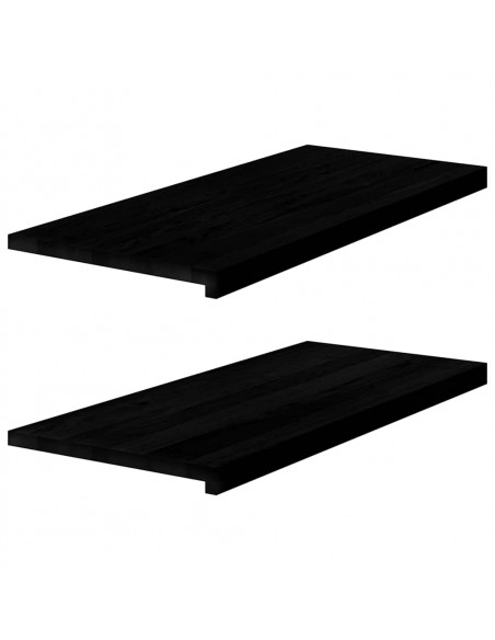 Davanzali 2 pz Marrone Scuro 90x40x2 cm Legno Massello Rovere