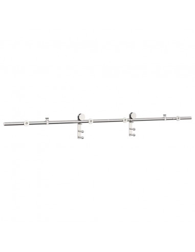 Kit Binari Porta Scorrevole 183 cm Acciaio Inossidabile Argento