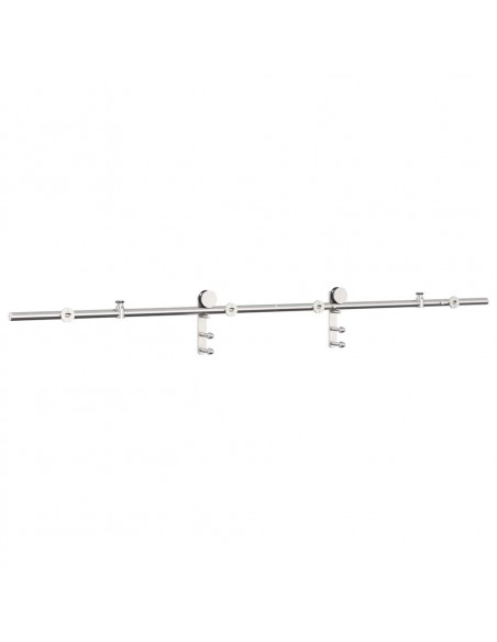 Kit Binari Porta Scorrevole 183 cm Acciaio Inossidabile Argento