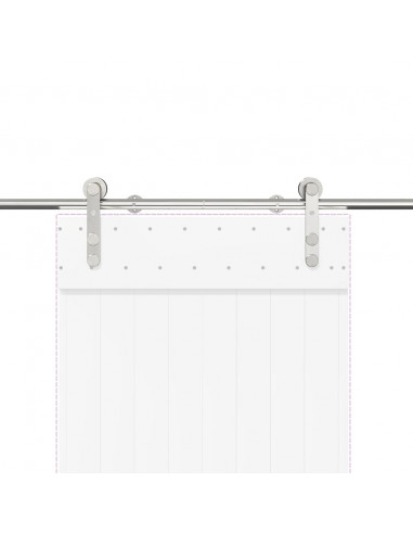 Kit Binari Porta Scorrevole 183 cm Acciaio Inossidabile Argento