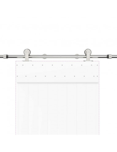 Kit Binari Porta Scorrevole 183 cm Acciaio Inossidabile Argento