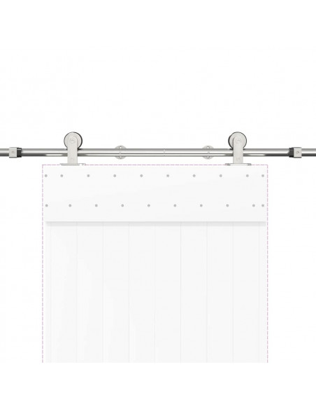 Kit Binari Porta Scorrevole 183 cm Acciaio Inossidabile Argento