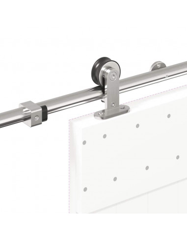 Kit Binari Porta Scorrevole 183 cm Acciaio Inossidabile Argento