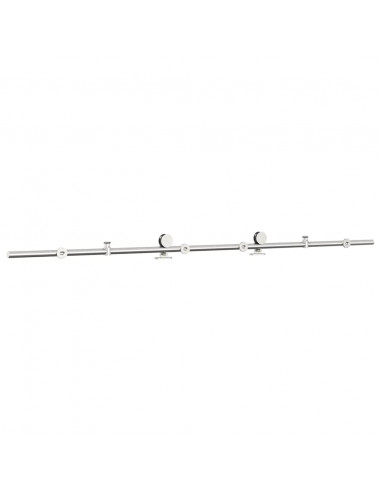 Kit Binari Porta Scorrevole 200 cm Acciaio Inossidabile Argento
