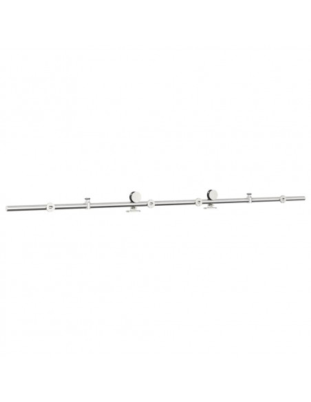Kit Binari Porta Scorrevole 200 cm Acciaio Inossidabile Argento