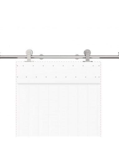 Kit Binari Porta Scorrevole 200 cm Acciaio Inossidabile Argento