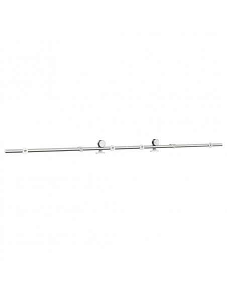 Kit Binari Porta Scorrevole 200 cm Acciaio Inossidabile Argento