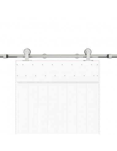Kit Binari Porta Scorrevole 200 cm Acciaio Inossidabile Argento