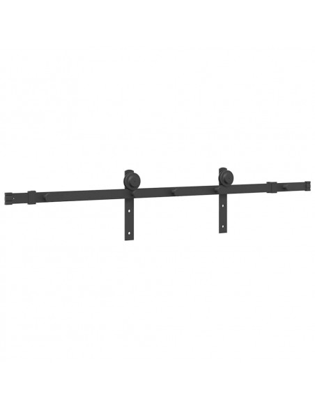 Kit di Binari per Porte Scorrevoli 152 cm Acciaio Nero