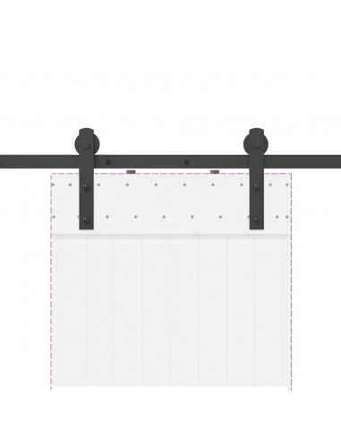 Kit di Binari per Porte Scorrevoli 152 cm Acciaio Nero