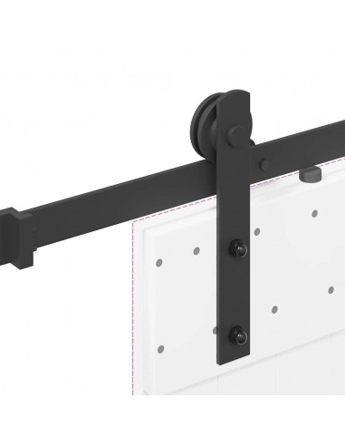 Kit di Binari per Porte Scorrevoli 152 cm Acciaio Nero