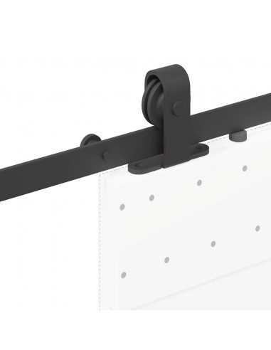 Kit di Binari per Porte Scorrevoli 152,5 cm Acciaio Nero