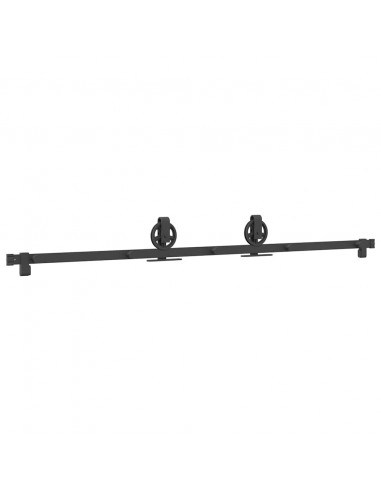 Kit di Binari per Porte Scorrevoli 183 cm Acciaio Nero