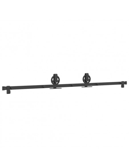Kit di Binari per Porte Scorrevoli 183 cm Acciaio Nero