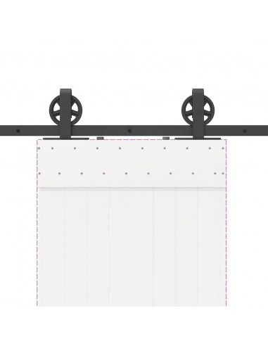 Kit di Binari per Porte Scorrevoli 183 cm Acciaio Nero