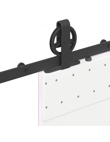 Kit di Binari per Porte Scorrevoli 183 cm Acciaio Nero