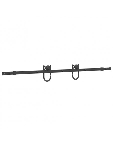 Kit di Binari per Porte Scorrevoli 183 cm Acciaio Nero