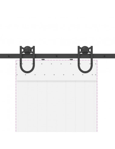 Kit di Binari per Porte Scorrevoli 183 cm Acciaio Nero