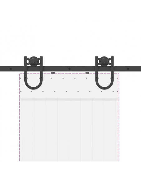 Kit di Binari per Porte Scorrevoli 183 cm Acciaio Nero