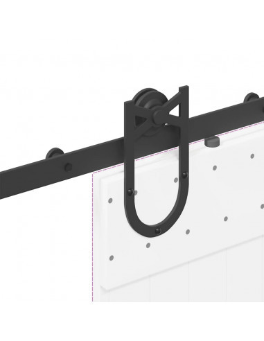 Kit di Binari per Porte Scorrevoli 183 cm Acciaio Nero
