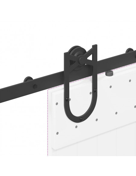 Kit di Binari per Porte Scorrevoli 183 cm Acciaio Nero