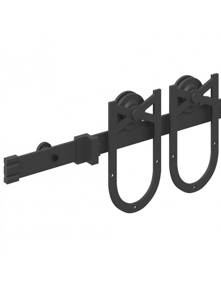 Kit di Binari per Porte Scorrevoli 183 cm Acciaio Nero