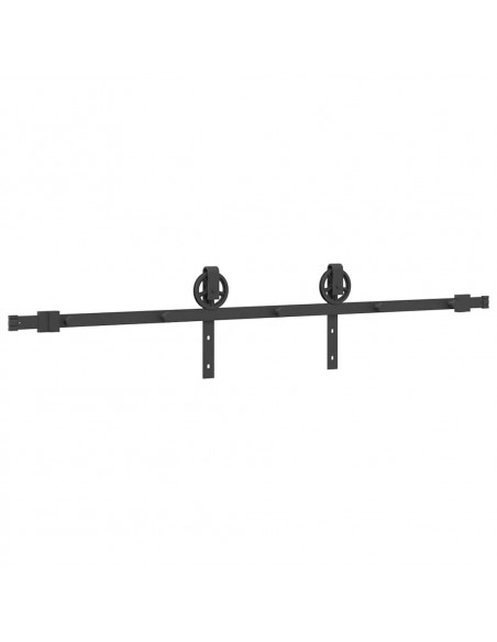 Kit di Binari per Porte Scorrevoli 183 cm Acciaio Nero
