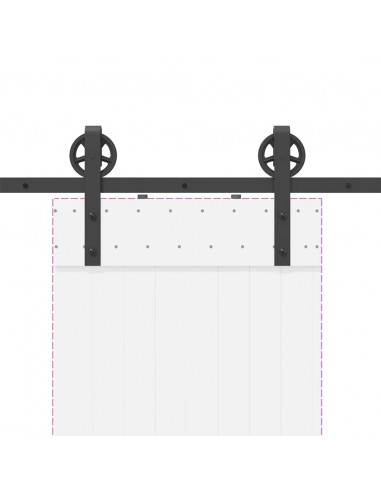Kit di Binari per Porte Scorrevoli 183 cm Acciaio Nero
